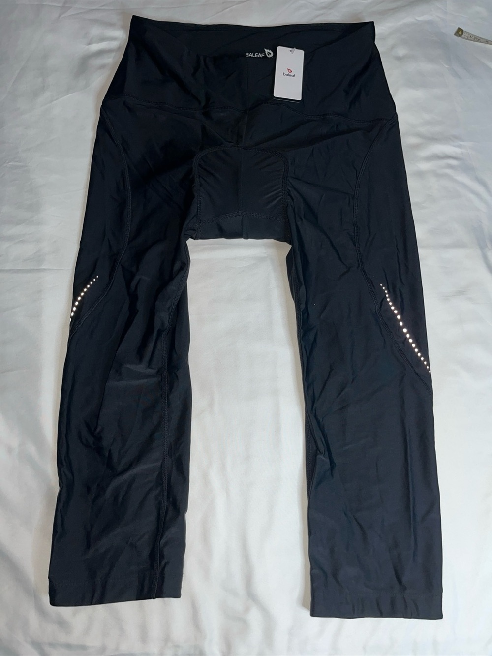 Baleaf Cycling Pants Womens XL Black Padded Bike Capri UPF 50 UV Block New